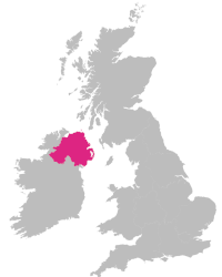 graphic UK with Northern Ireland highlighted